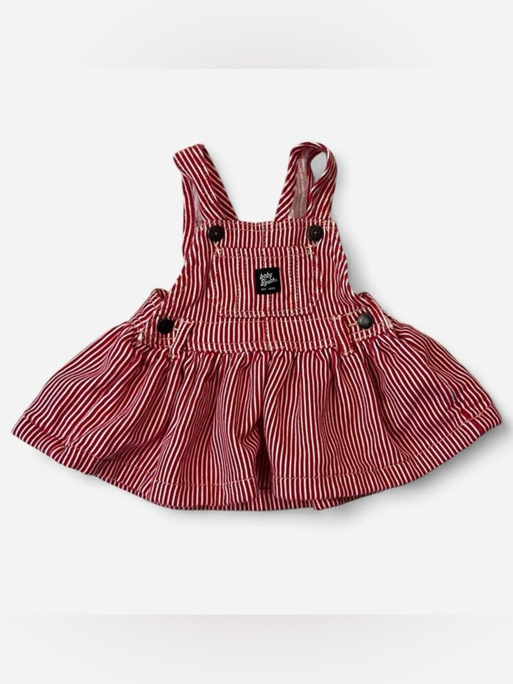 Baby B'gosh Hickory Stripe Red & White Striped Overall Jumper